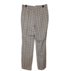 NY Collection Womens Slim‎ Leg Tall Dress Pants Black White Print 14T